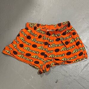 Reese's Orange and Brown Logo Shorts women’s medium pajama boxer
